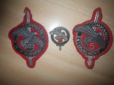 Lot de 2 patchs et d'un insigne de Centre d'Entrainement Commando n° 5 France
