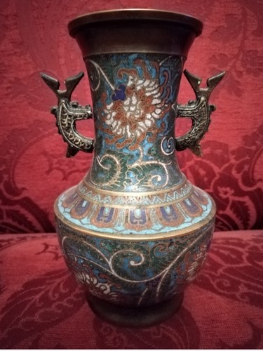 Vase bronze cloisonné - , chinois