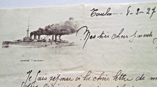 Rare lettres manuscrites 1927 -Cuirassé Voltaire - Marine Nationale -