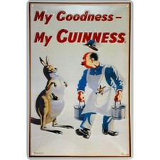 Plaque métal publicitaire 20x30cm bombée en relief : My Goodness - My GUINNESS