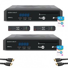 Pack SERVIMAT 2x Récepteurs TV Satellite HD + Carte FRANSAT PC7 + Câble HDMI