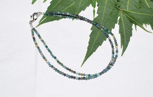 Bracelet perles bleues - , argent