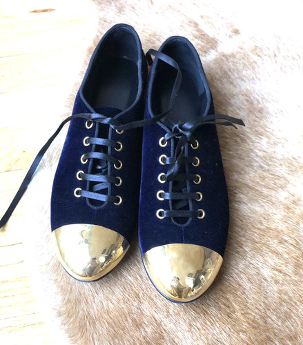 Ballets velours marine - en,