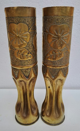 Paire vases obus travail de - paire,