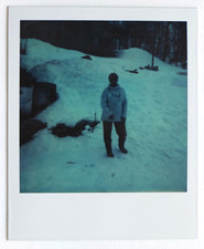 Silhouette nuances bleu neige - Photo vintage polaroid snapshot 1987