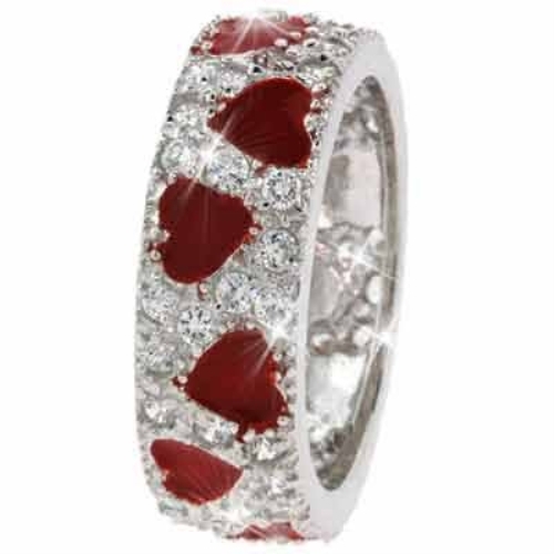 925 argent rouge émail - 925, cz