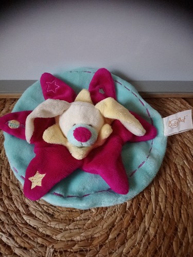 Doudou plat lapin chien jaune - doudou,