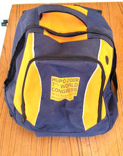 SAC a DOS - toile - 42 X 32 cm - bleu et orange ( HUPO 2008 ) congress Amsterdam