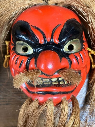 Ancien masque tengu poterie - ancien,