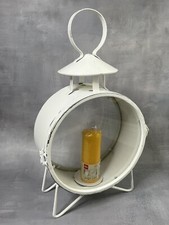 Lanterne ronde en métal blanc