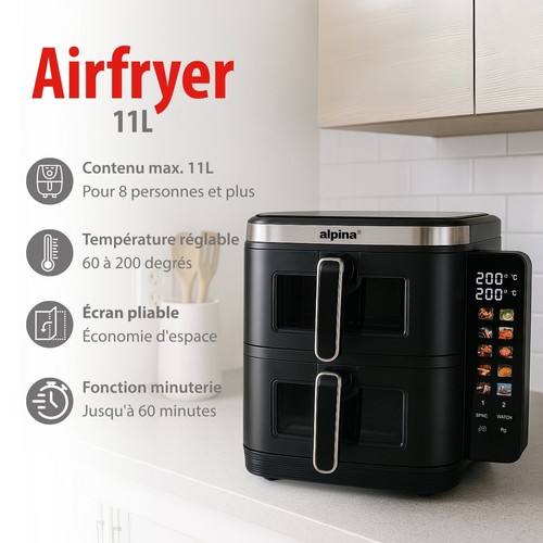 Alpina air fryer double xxl - air,