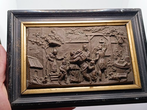 Bas relief ancien bronze - relief,
