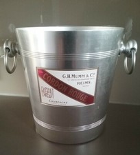 Seau à champagne aluminium vintage CORDON ROUGE G.H. MUMM Reims