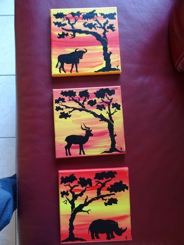 Tableau triptyque peinture sur - tableau,