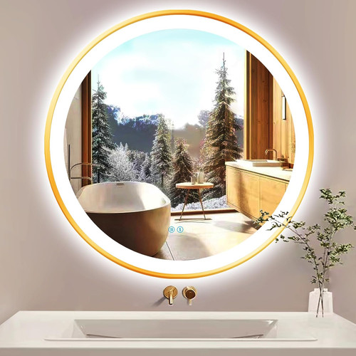 Gold led lighted round - gold,