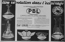 PUBLICITÉ 1929 PBL LE DIFFUSEUR-AMPLIFICATEUR A MIROIR A FACETTES - ADVERTISING