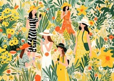 Tableau mural de jardin fleuri