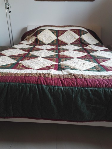 Dessus lit patchwork - lit, rouge