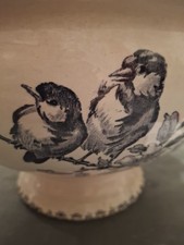  Tres Gr ,Soupière Ancienne Oiseaux  Sarguemines.