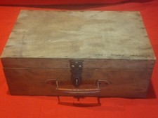 Ancien Coffret Bois,Valise Poignée Metal Vintage 