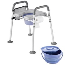 Chaise Percée Siège de Toilette Surélevé Hauteur Réglable Charge 227 kg