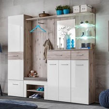 Ensemble Dressing "Gustavo IV" 210cm Naturel & Blanc