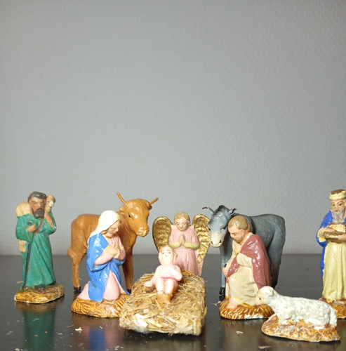 Anciens santons crèche - -,