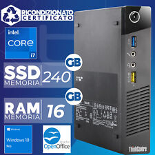 Mini Ordinateur PC Bureau Lenovo M73 i7 RAM 16GB SSD 240GB Win 10 Remis à Neuf