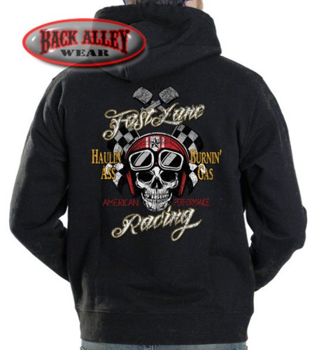 Fast lane racing skull - skull, hooded