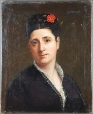 Ancien Tableau "Portrait d'une