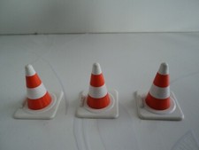 PLAYMOBIL vintage lot de 3 cônes / plots oranges / blancs chantier pompiers 3403