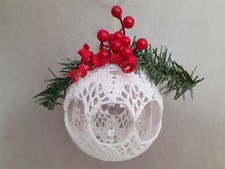 1 boule de noël artisanale fait main au crochet diamètre 10cm 