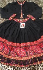 INDIENNES DE NIMES 1980s BLACK CORDUROY JACKET & SKIRT~MADE IN PROVENCE~NEW~M/L