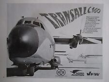 1968-69 PUB NORD AVIATION VFW HFB HAMBURG TRANSALL C.160 NORATLAS FRENCH AD