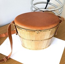 Sac seau vintage rigide bois