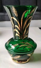 Ancien Vase Design/Estampillé Verrerie de Monaco/Monte Carlo. Motifs Épis Blé Or