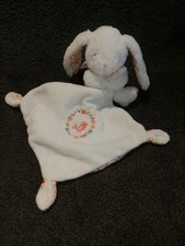 doudou lapin mouchoir blanc