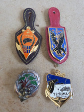 4 insignes troupes de marine - 6e RIAOM + 1er RIAOM + 5 RIAOM + 72e RIMa