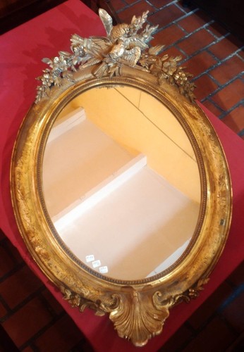 Miroir ovale xix siècle - miroir,