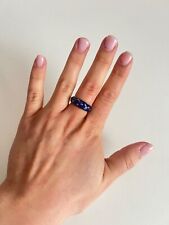 Bague argentée et bleue avec