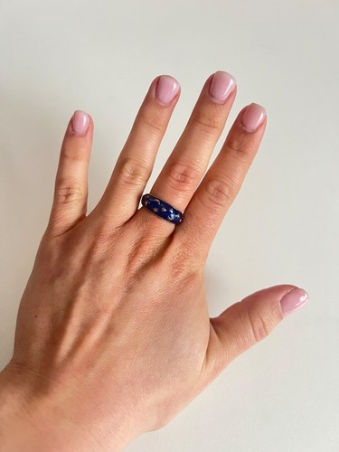 Bague argentée bleue - argentée, et