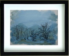 Dessin Gouache  PAYSAGE ABSTRAIT  Signé JEAN SEMICHON (1912/2000) b
