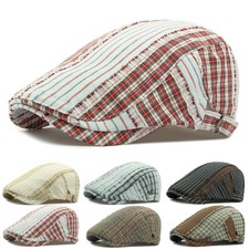 Casquette plate réglable rayée Newsboy lierre Gatsby chapeau cabbie béret