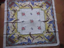 Nappe imprimée vintage cigognes Alsace 96 x 96cm