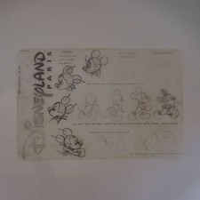 2 sets de table reproduction planche à dessin DISNEYLAND PARIS MICKEY vintage