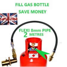 2 Mètres Tuyau Flexible À Remplissage UK Propane Bouteille Cylindre Gaz Gpl Set