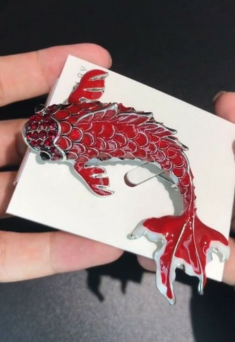 Broche bijou poisson rouge - , en