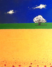 Artiste B . JOST , acrylique carton entoilé  2025 , 30 x 24 cm , ref Artmajeur .