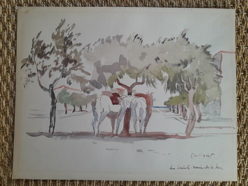 Aquarelle sainte marie la - sainte, de