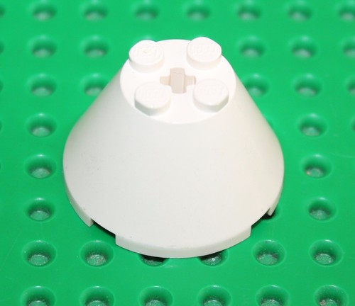 Lego white cone 4x4x2 - white,